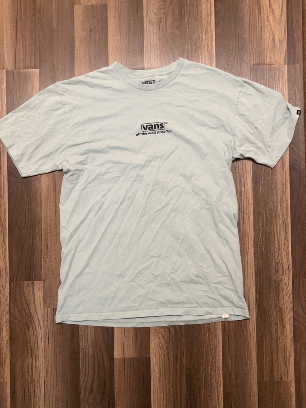 VANS Off The Wall Mens Large Light Blue Skateboarding BMX Cotton Shirt